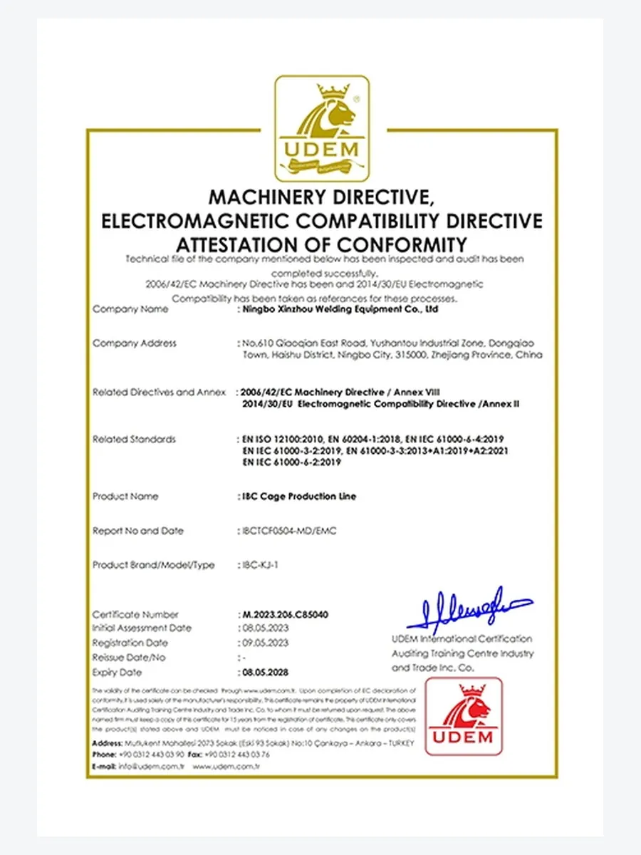 Xinzhou CE attestation of conformity