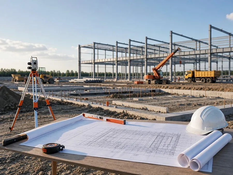 Industrial land development and factory construction planning scene in Tongxiang Zhejiang
